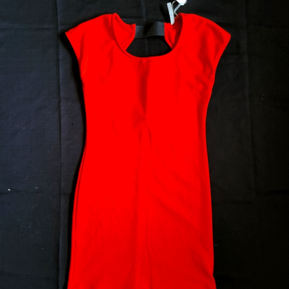 Orange fitted dress